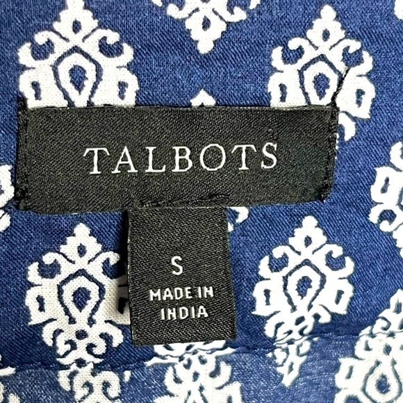Talbots Women’s Embroidered Geometric Top size S. 3/4 sleeve, V neck, Boho. - Picture 3 of 6